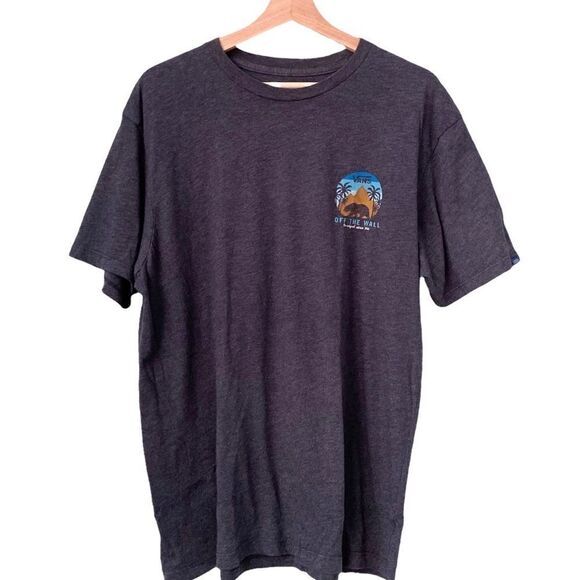 Vans Graphic Short Sleeve Grey Tee Custom Fit Men's Size Large - Picture 1 of 9